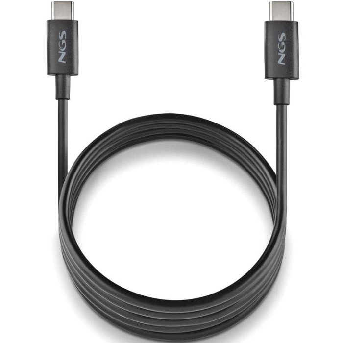NGS Cable USB-C a USB-C ZYRO 60W-1 de 1m, 60W, Negro